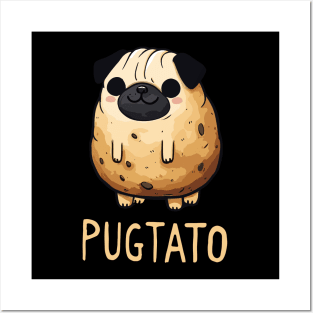 Pugtato Pug Potato Dog Humor Posters and Art